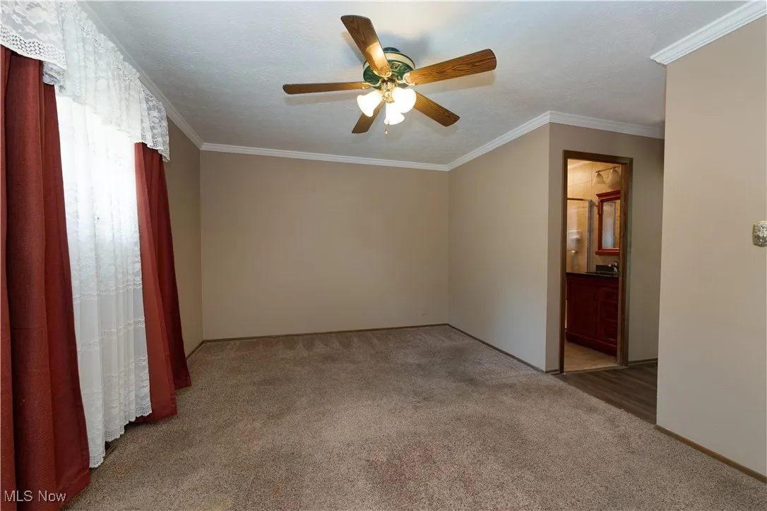 Master suite featuring oriental molding and updated carpet
