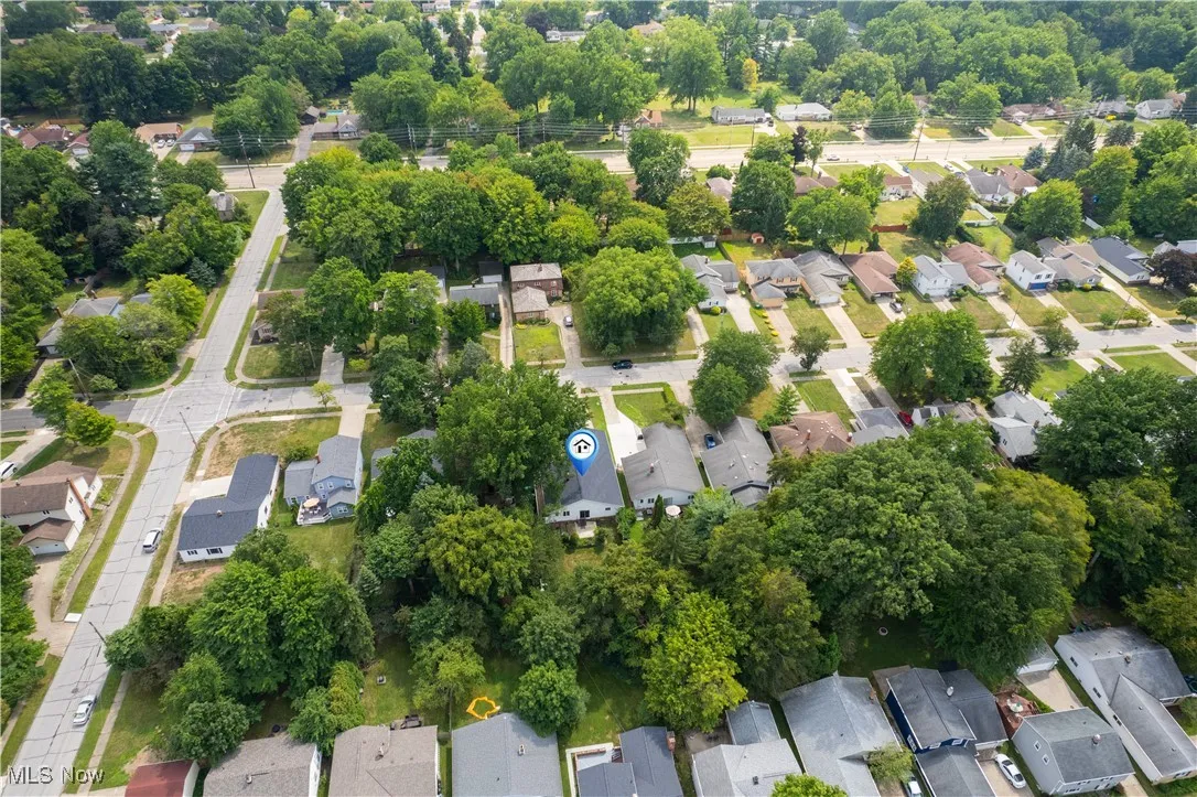 Aerial view of residential area