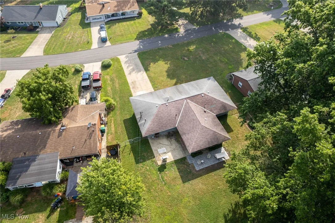 Aerial view of residential area