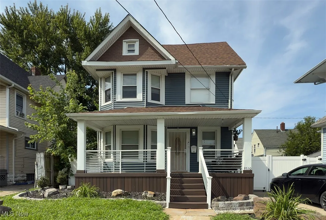 Welcome to 9510 Denison Ave. composite front porch, new vinyl siding and 5 year old roof.