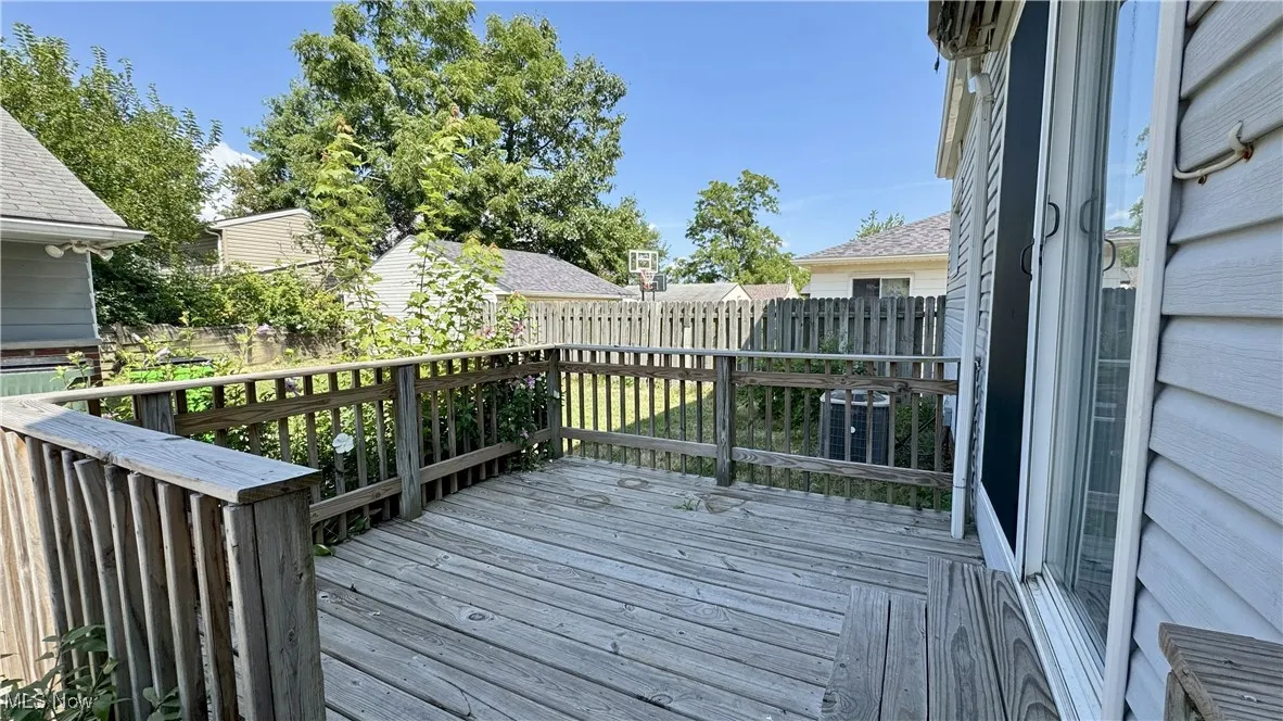 Deck featuring a fenced backyard