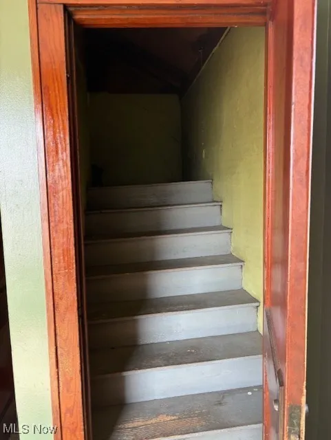 View of staircase to attic