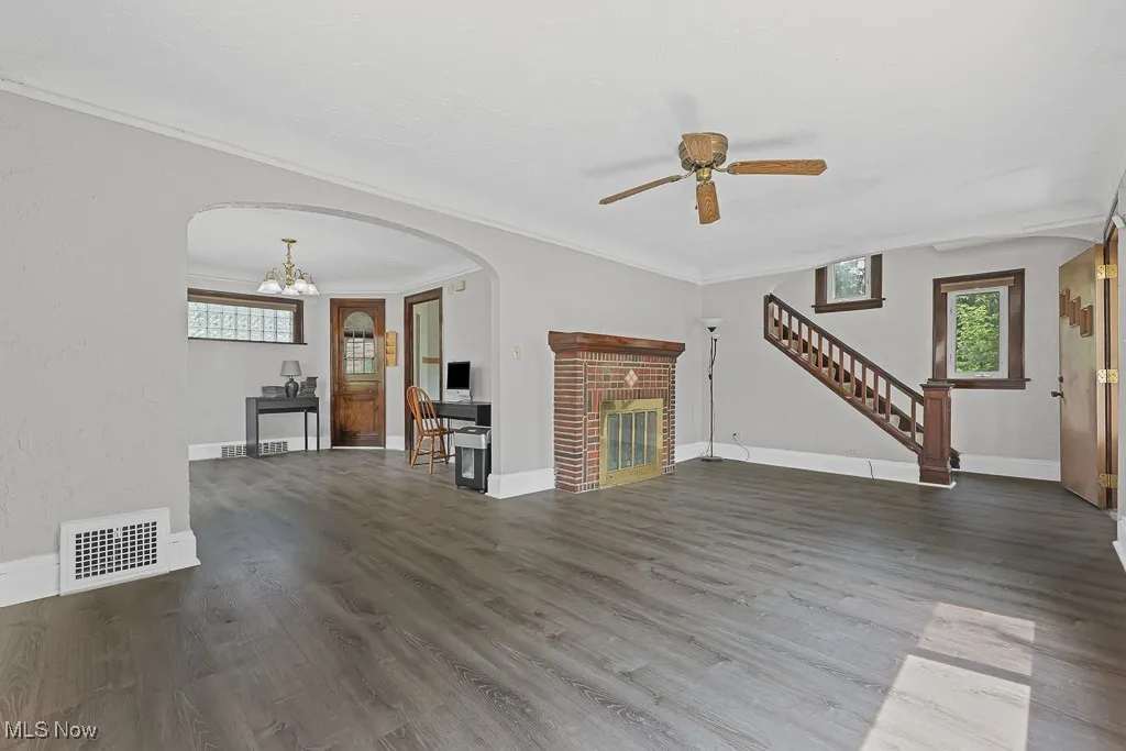 Living room and dining room