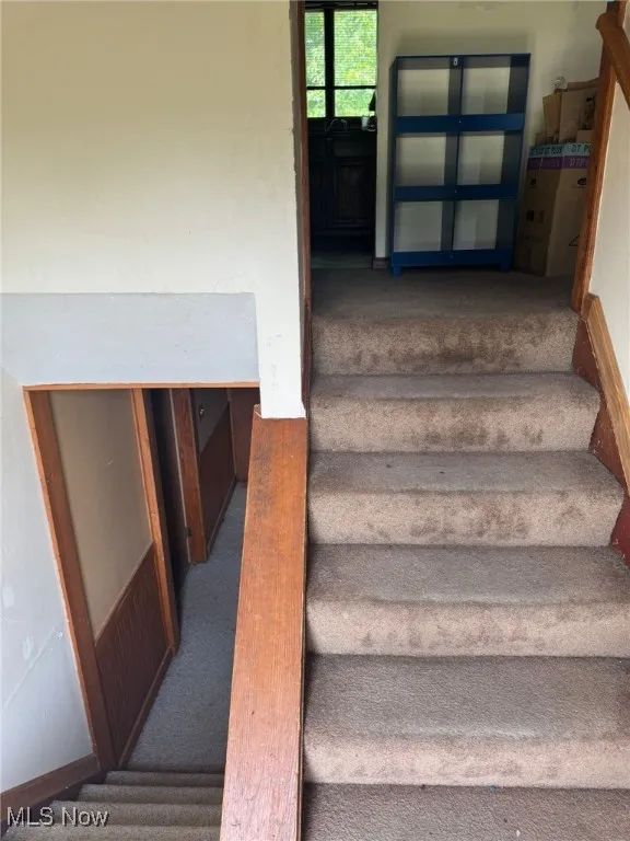 Stairway with carpet flooring