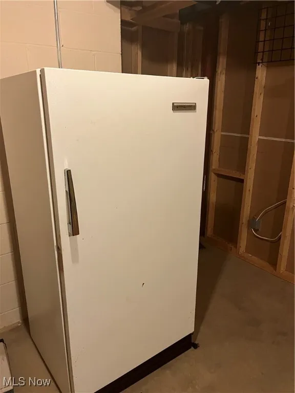 Extra refrigerator in basement
