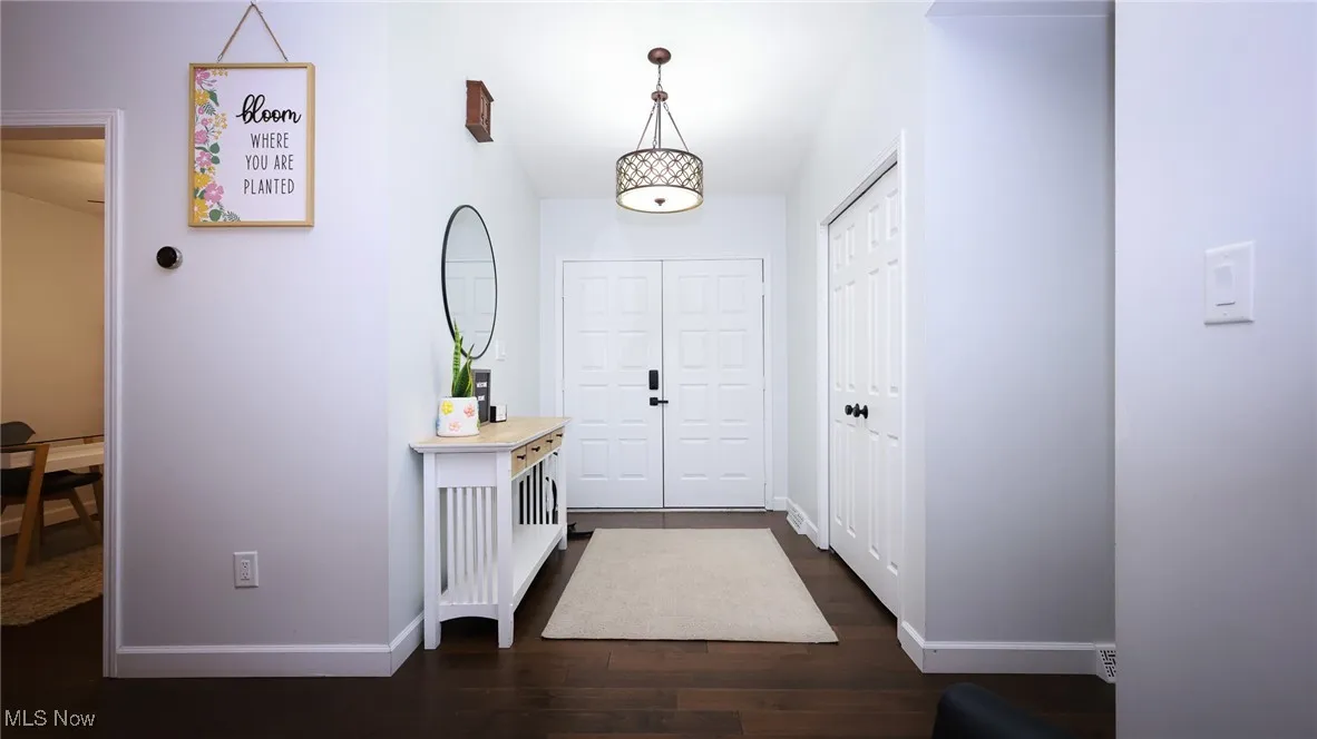 Entryway with baseboards and dark wood-type​​‌​​​​‌​​‌‌​‌‌​​​‌‌​‌​‌​‌​​​‌​​ flooring