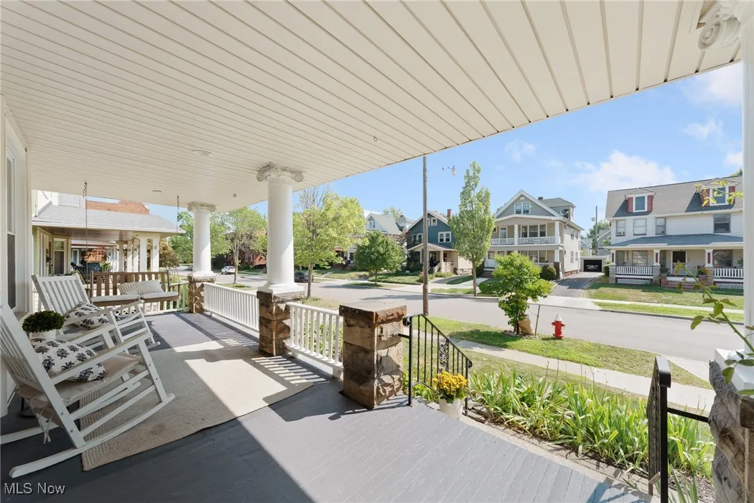 Porch featuring a residential view