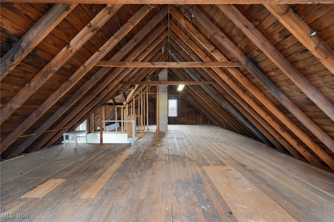 Attic with an upstairs landing