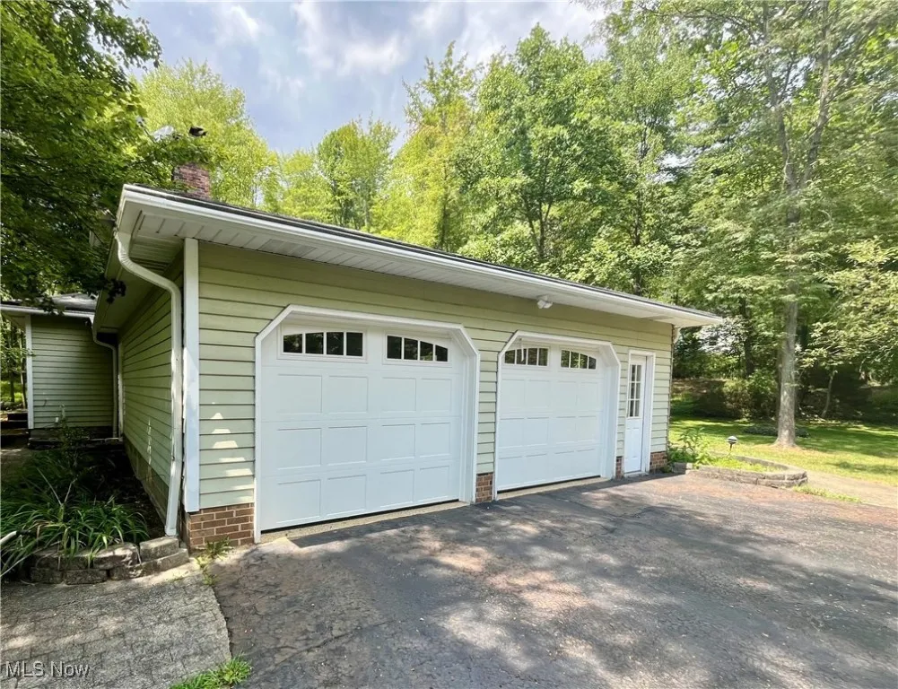 Garage with driveway