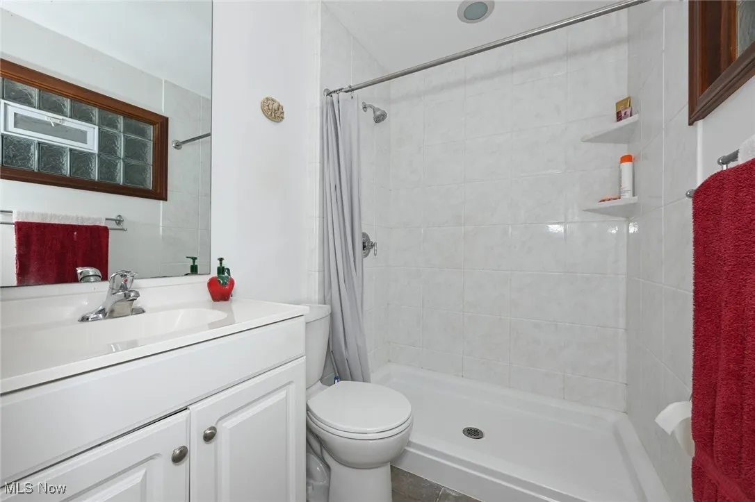 Updated walk-in shower.