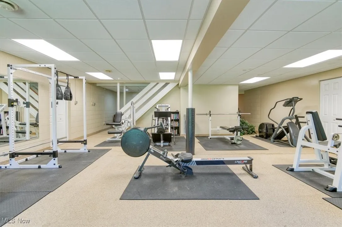 Gym with a drop ceiling