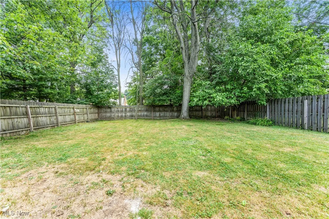 View of fenced backyard