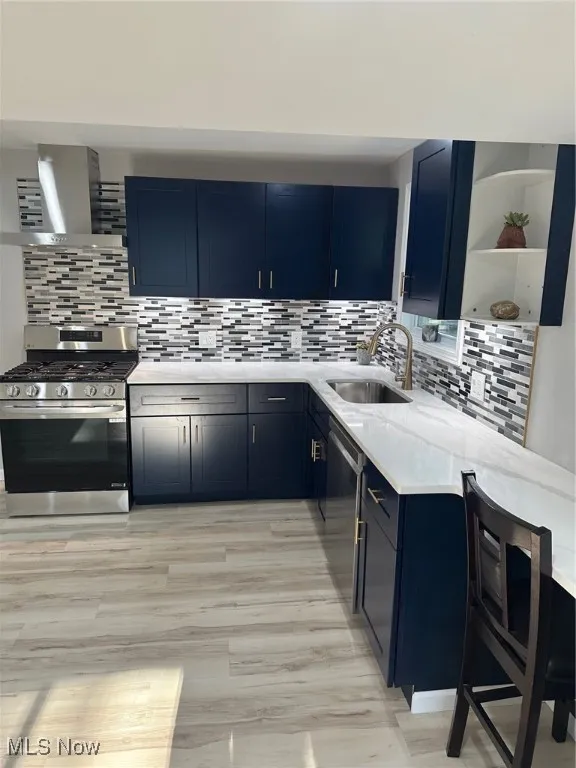 Brand new, Newport collection soft close mythic blue cabinets