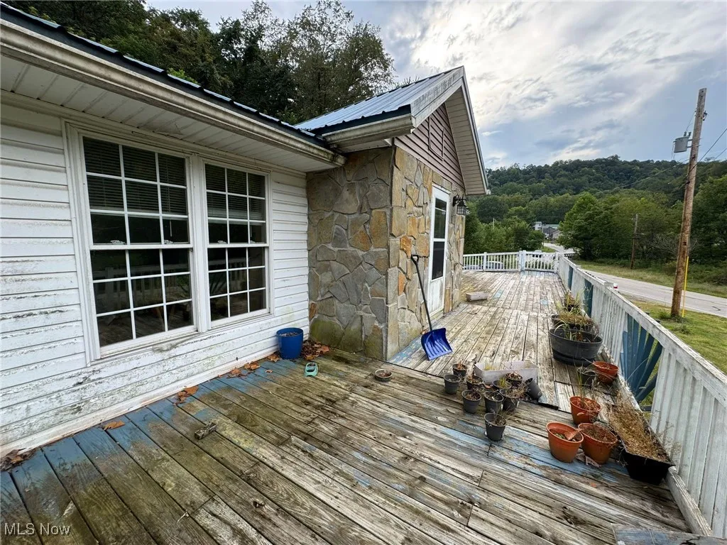 View of wooden deck