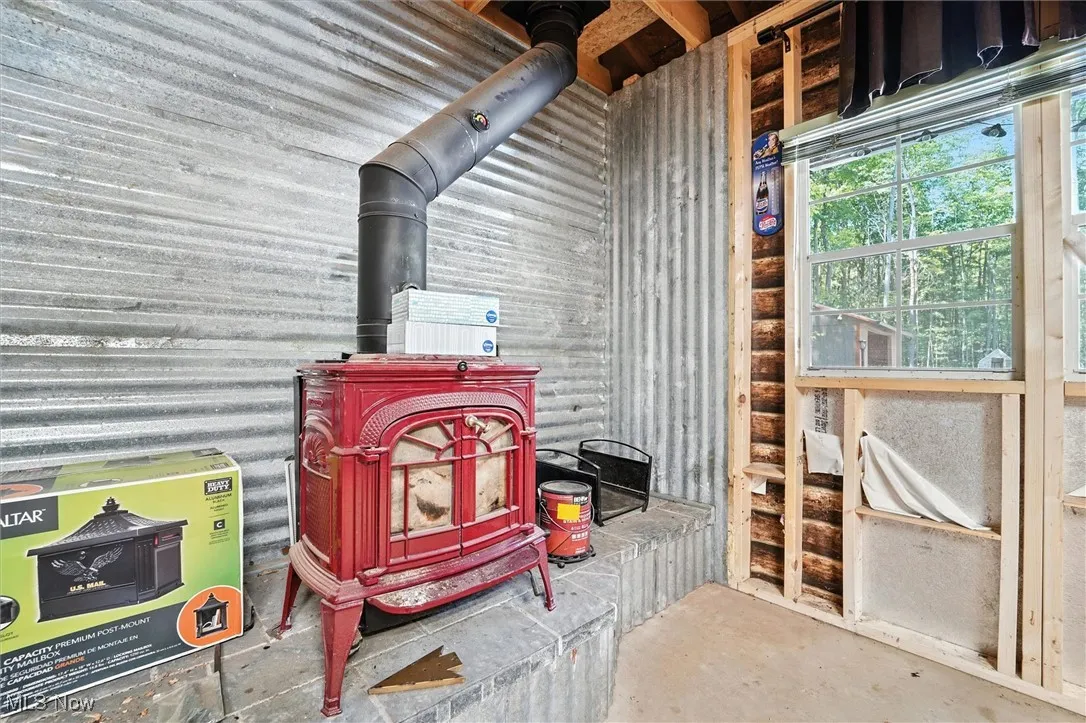 Cute woodburning stove in the Guest Cabin