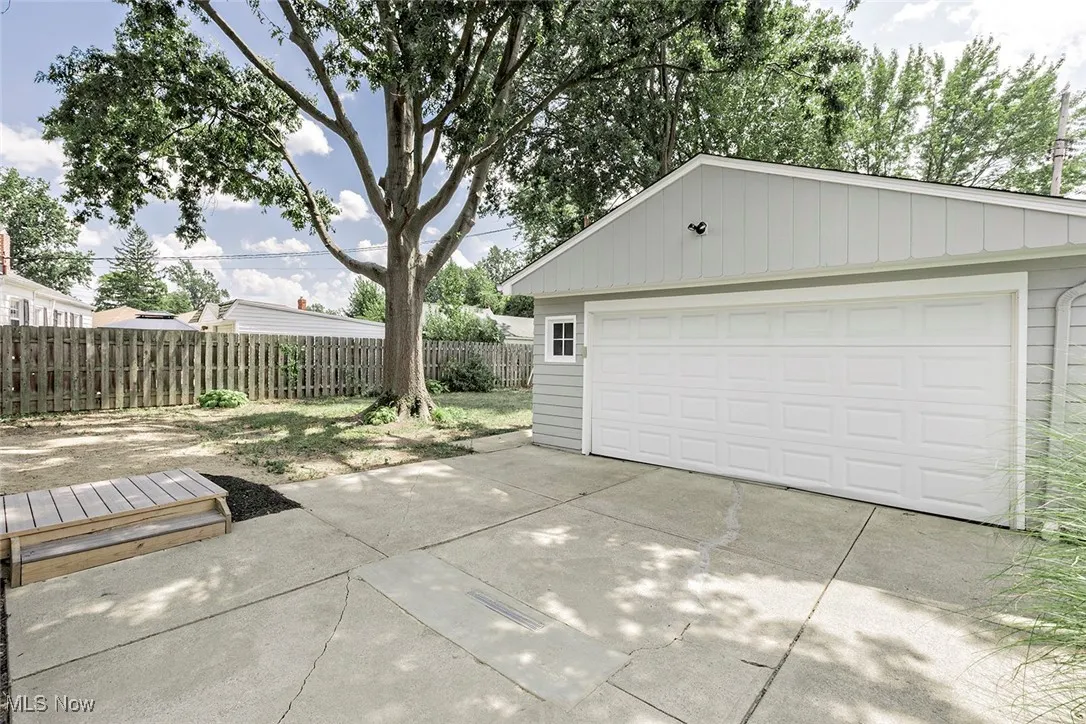 View of detached garage