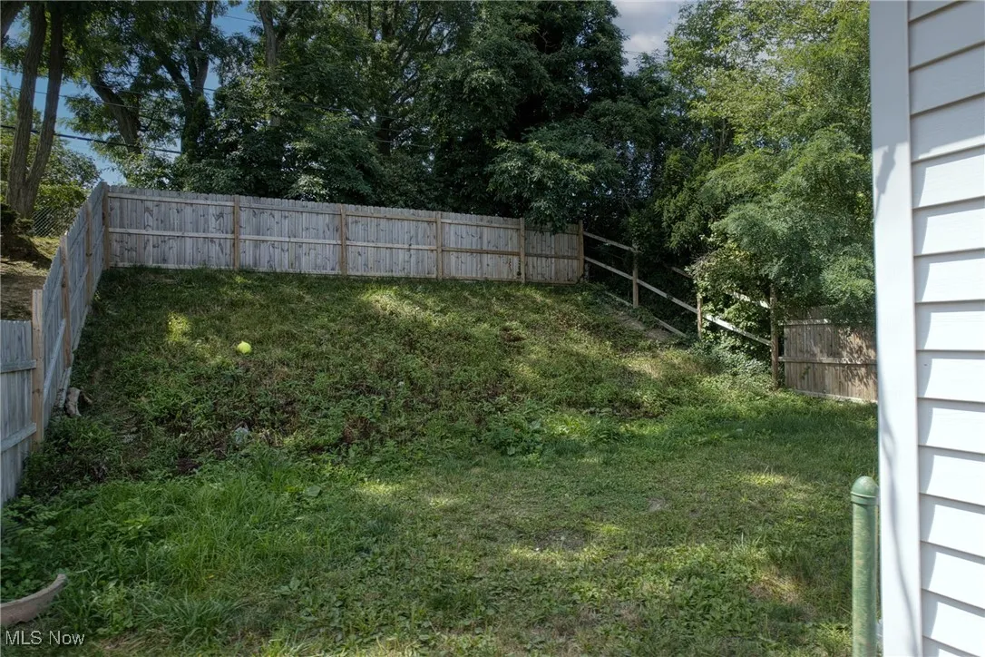 View of fenced backyard