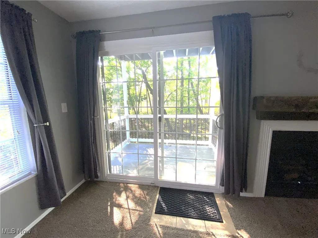 Living room patio doors to deck.