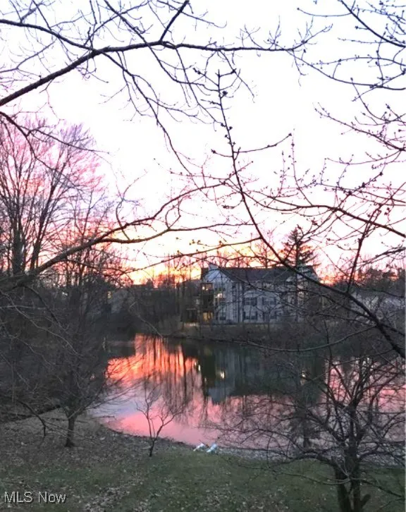 Sunset over condo building
