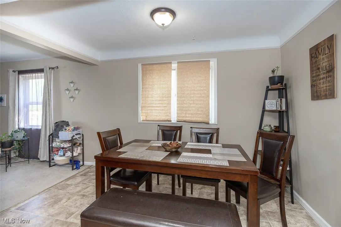 Dining space with baseboards