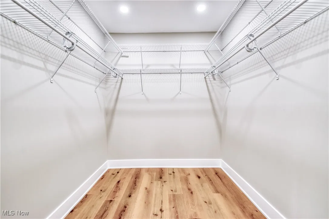 Spacious closet featuring light wood-style floors