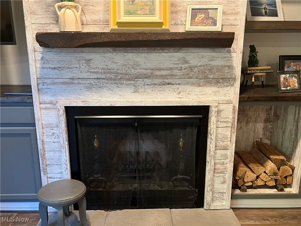 Wood Burning Fireplace.