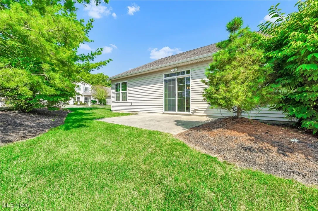 Rear view of house featuring a patio area and a yard