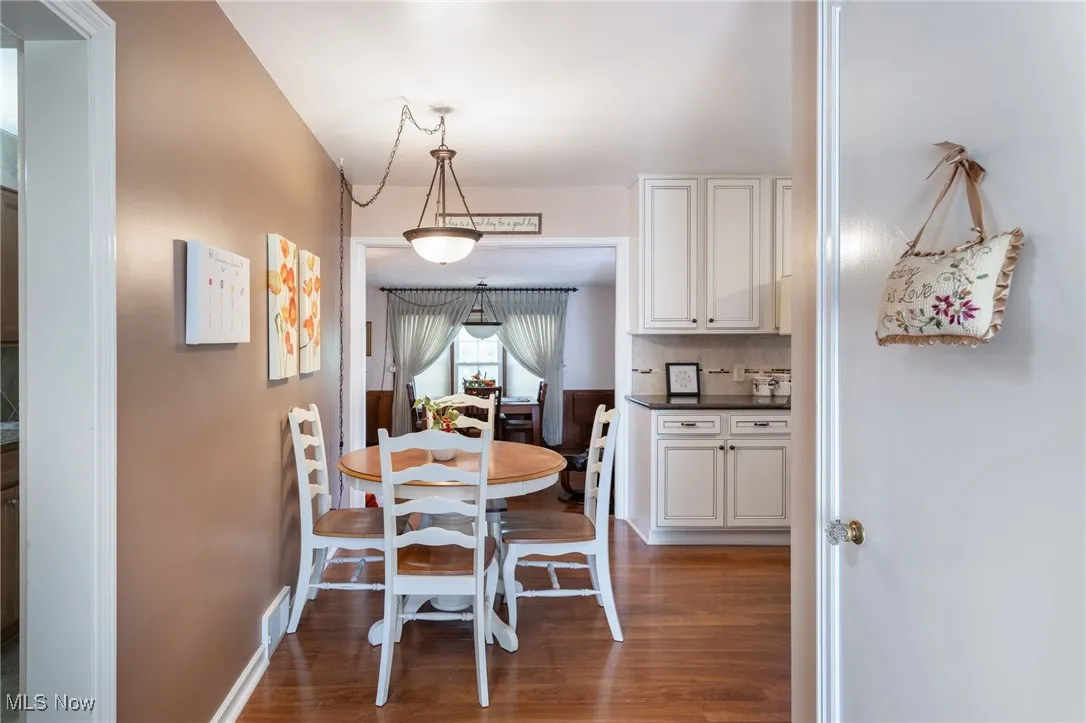 Kitchen dining area opens to family room