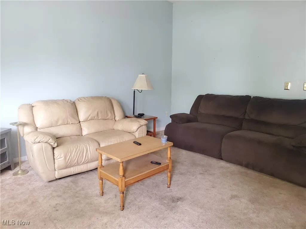 View of carpeted living area