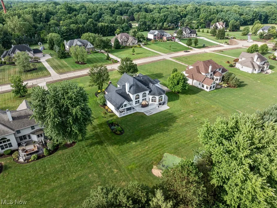 Aerial perspective of suburban area