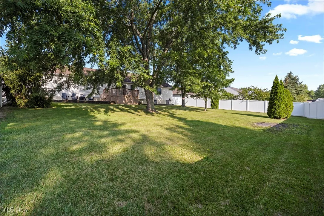 View of fenced backyard