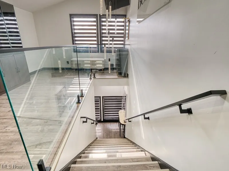 View of staircase from reception area