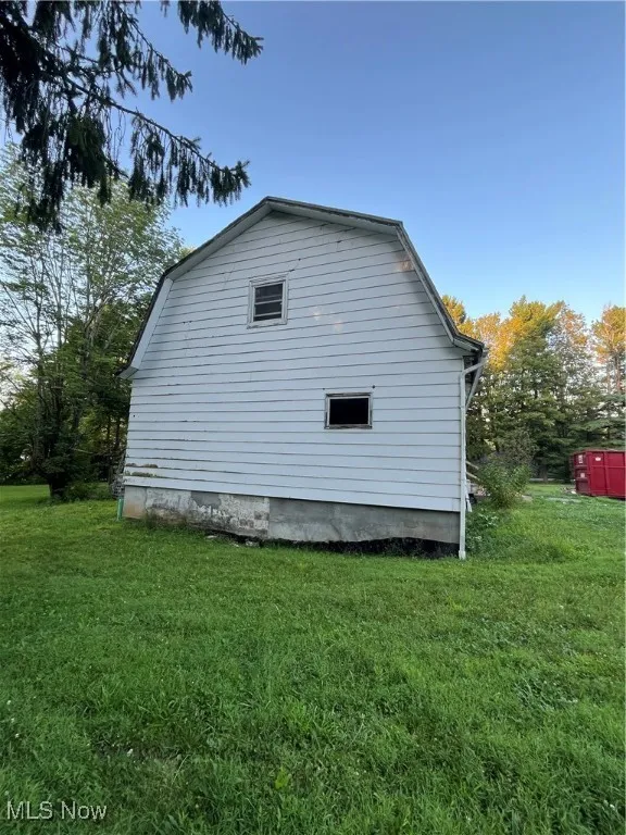 West side of bank barn