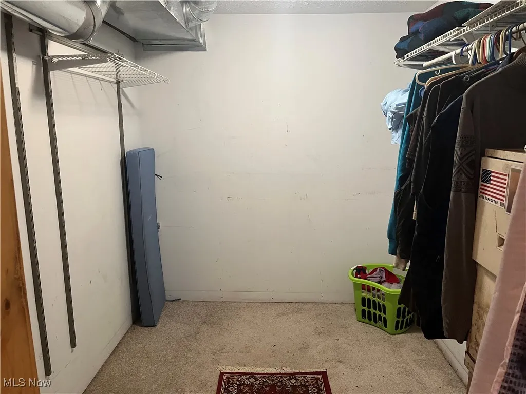 Storage closet in bonus room.