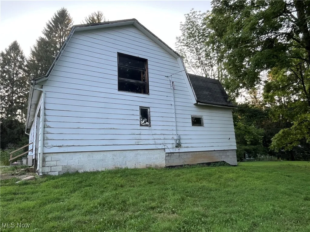 East side of bank barn.