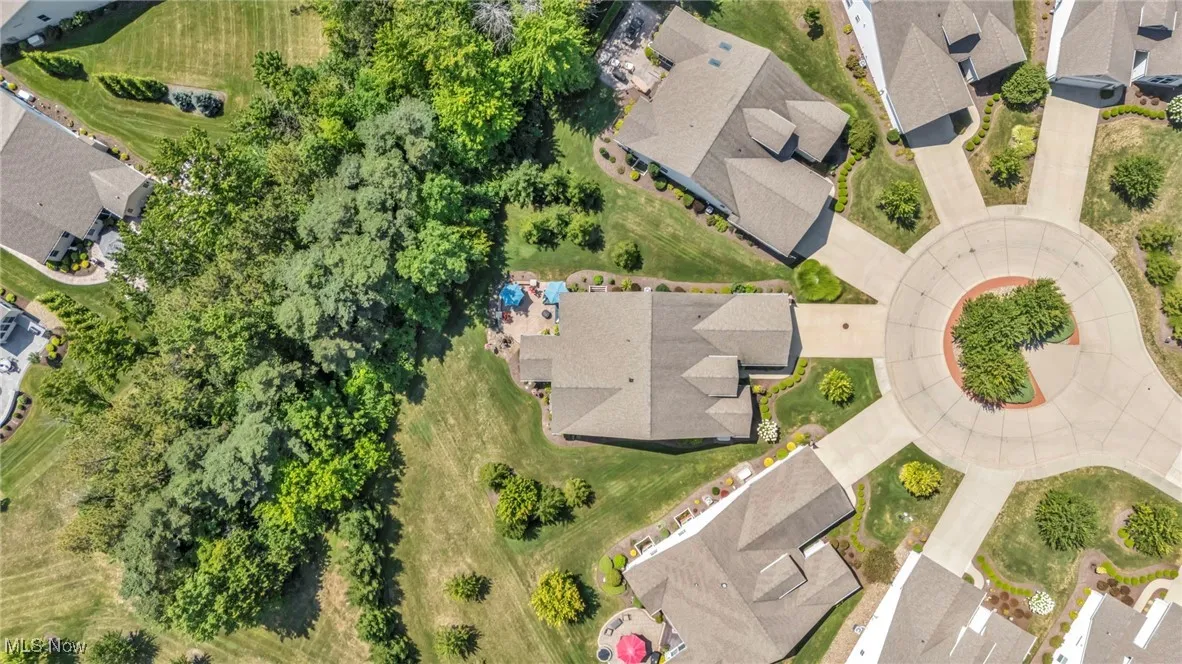Aerial perspective of suburban area