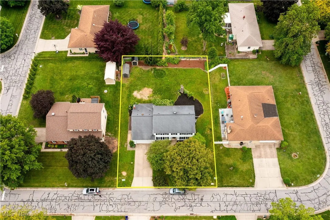 Aerial view of residential area