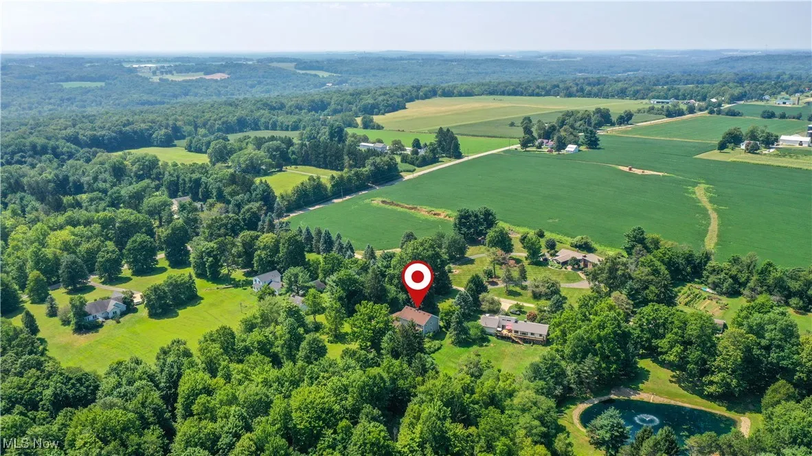 Aerial View Looking toward Pioneer Trail & Farm Fields