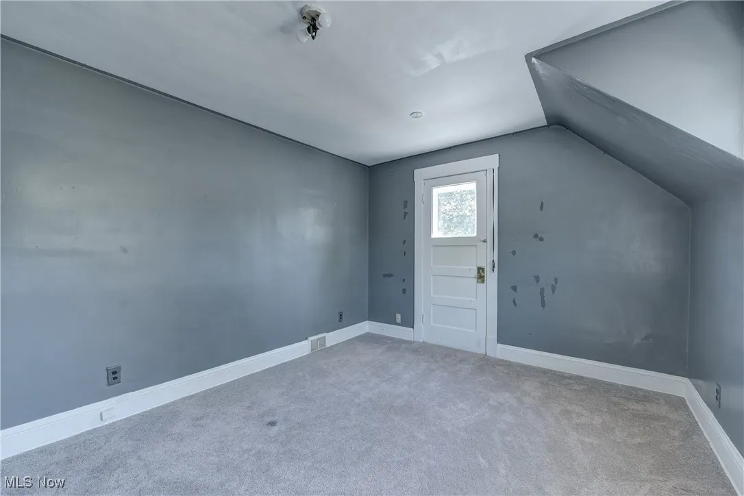 Bonus room featuring carpet and lofted ceiling