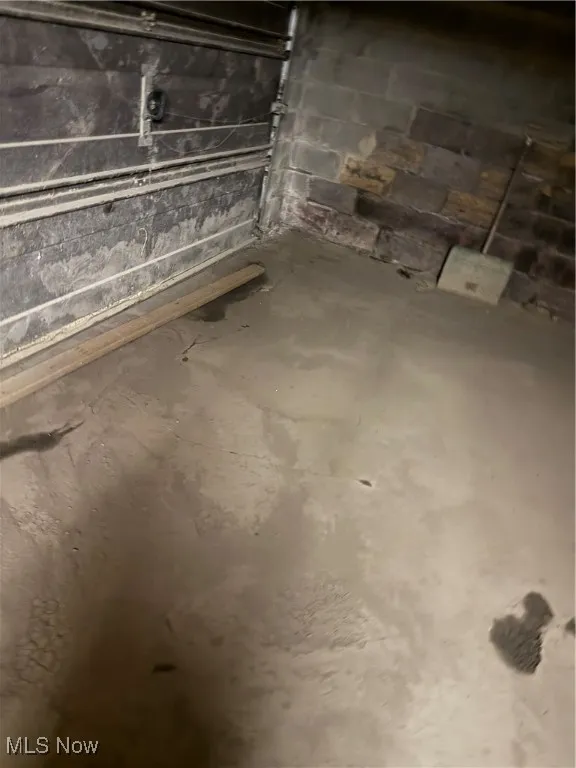 Basement view of concrete floors