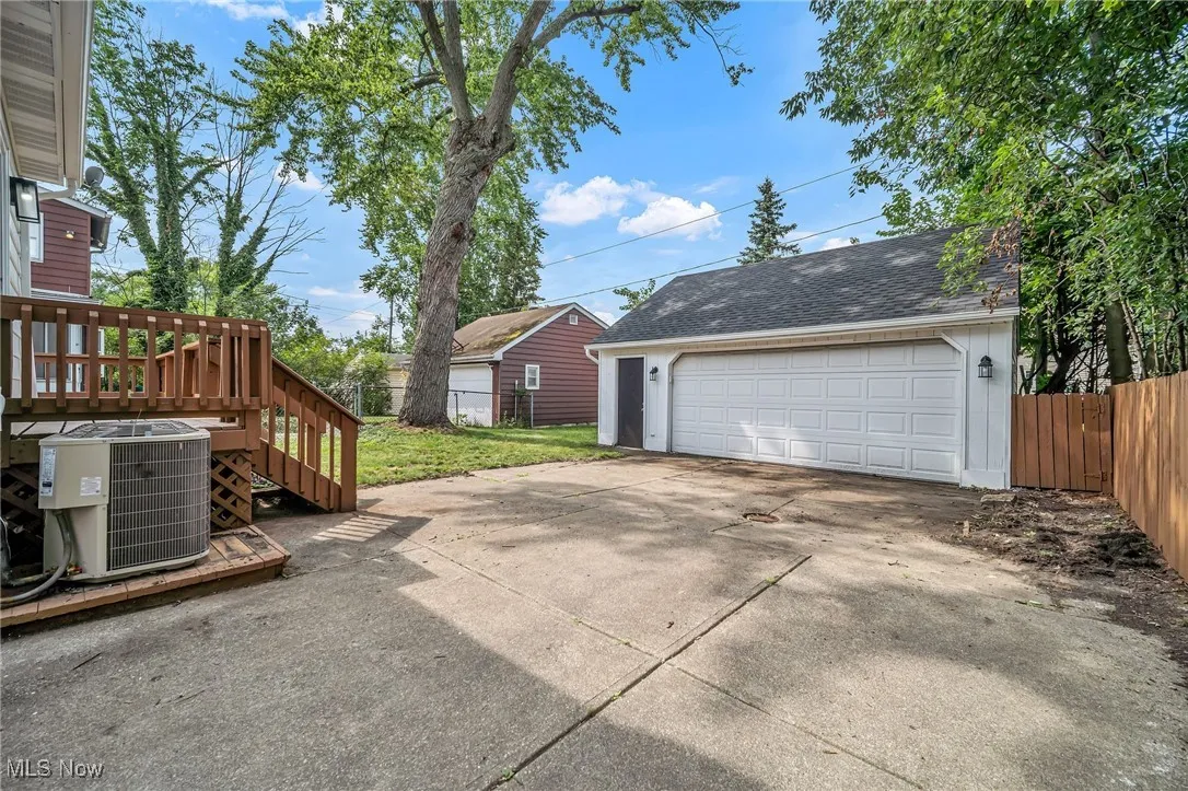 View of detached garage