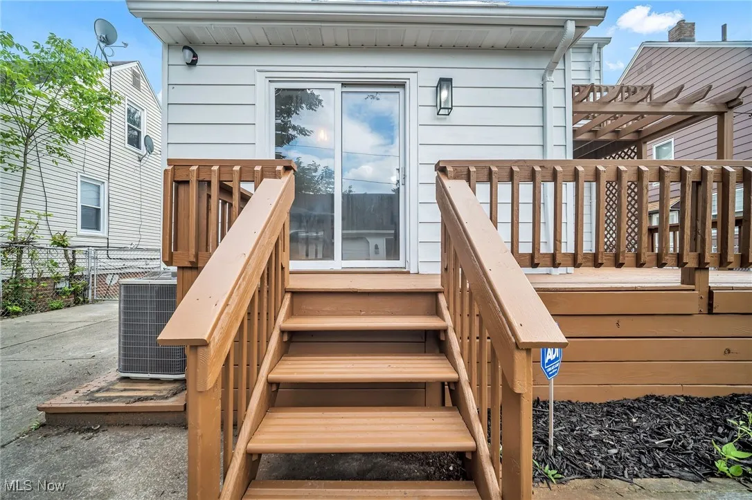 Wooden terrace with stairs