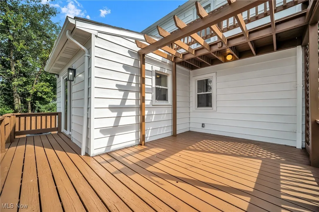 View of wooden deck
