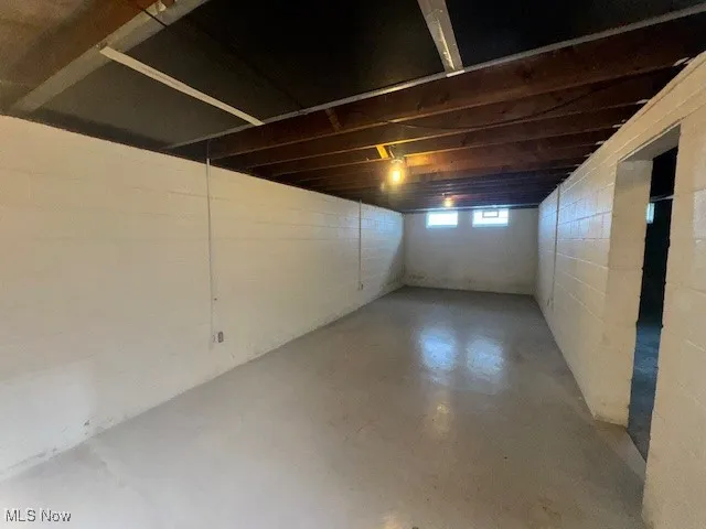 View of below grade area