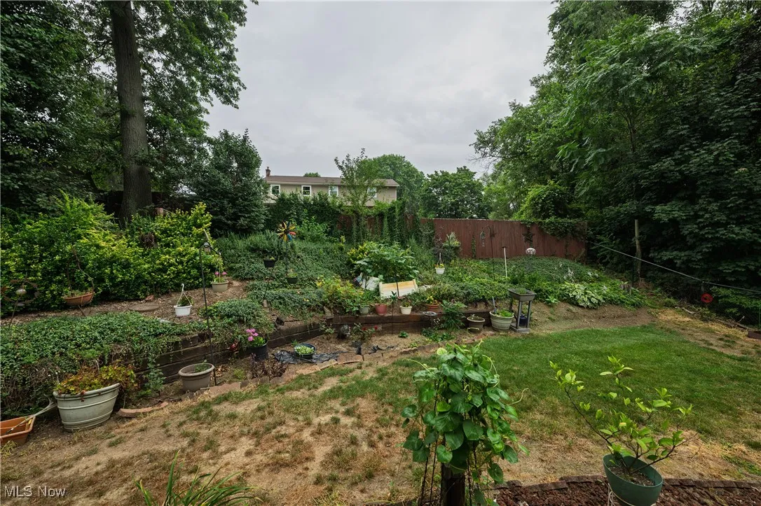 View of yard with a vegetable garden