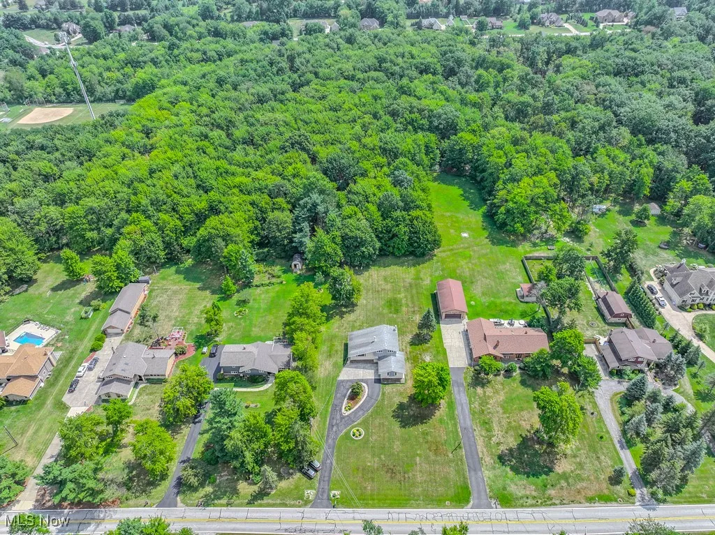 Aerial perspective of suburban area