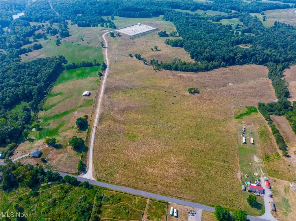 Aerial view of property's location featuring rural landscape