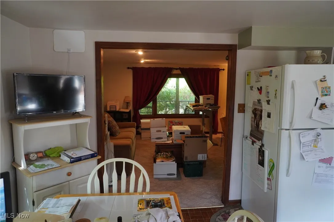 Dining space featuring carpet floors