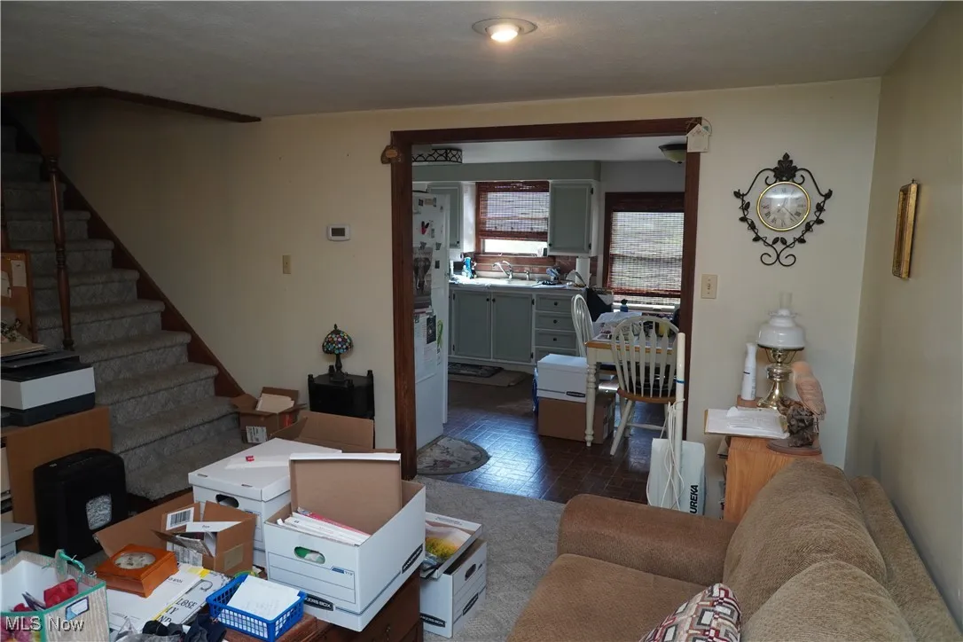 Living area with stairway