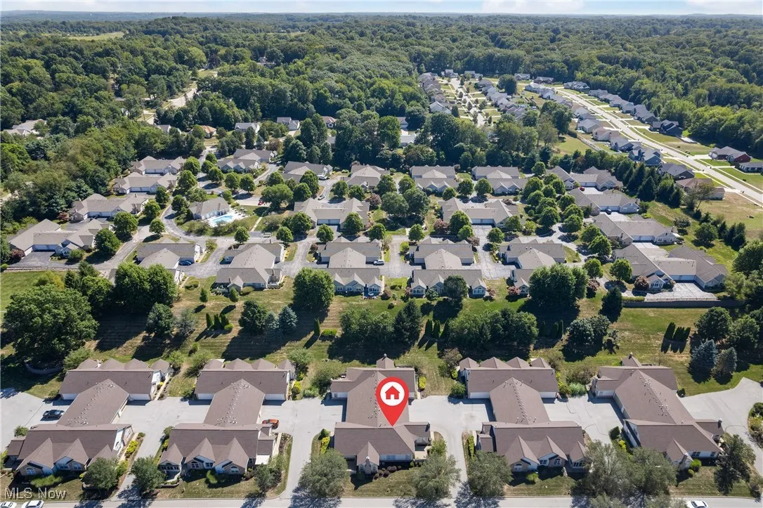 Aerial perspective of suburban area